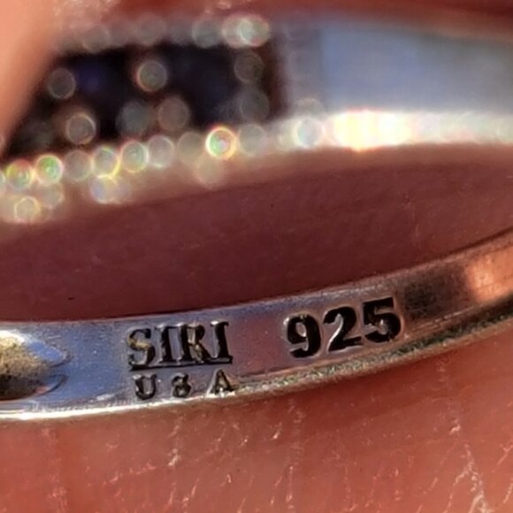 Designer SIRI USA 925 sterling silver asher cut topaz prong set with pave set da - Picture 7 of 16